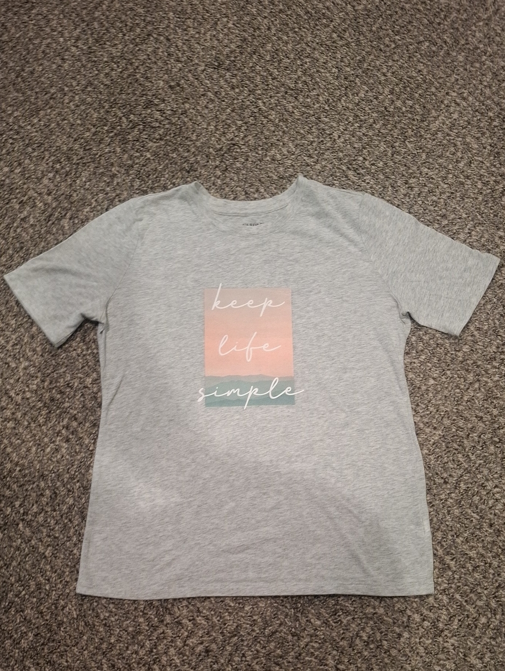 Banana Republic Light Gray Tee with Pastel Pink & Mint Graphic